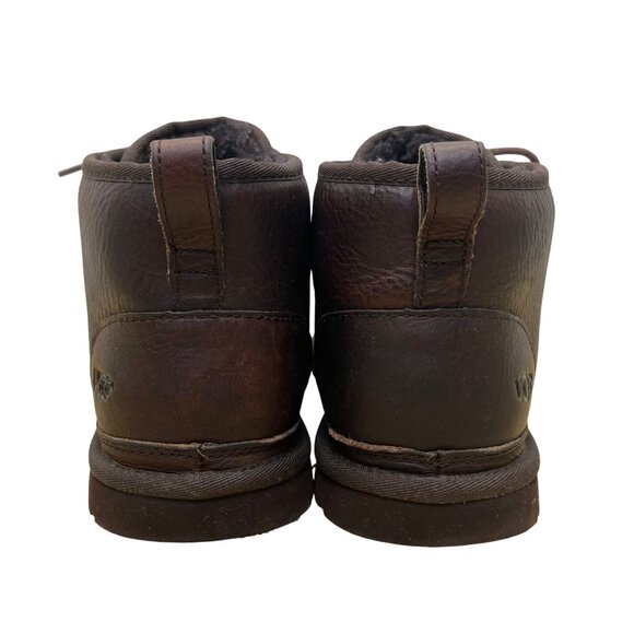 Vintage UGG Men’s Dark Brown Leather Lace-Up Shearling Lined Boots Size 10 main image 7